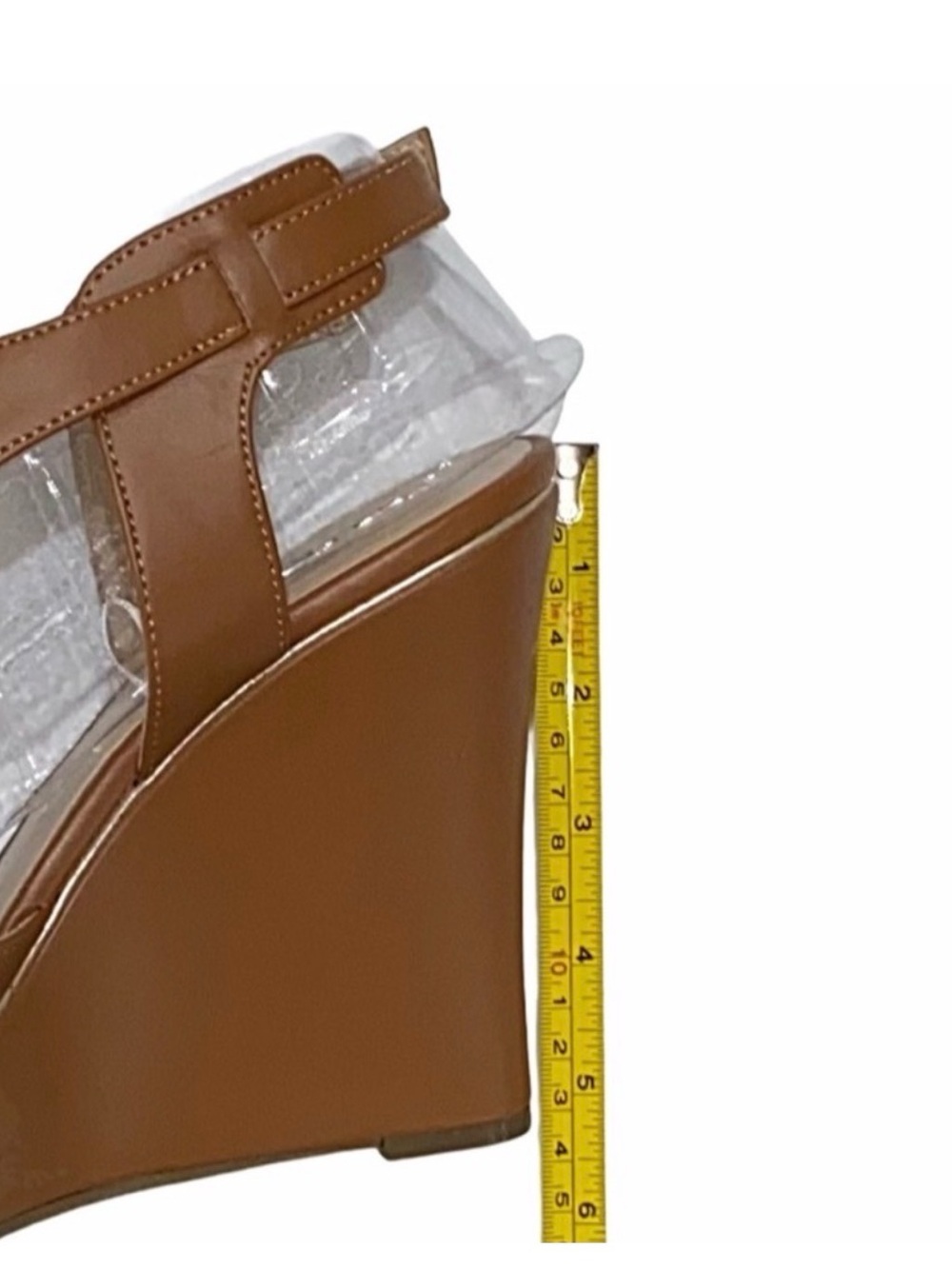 GUESS BROWN STRAPPY WEDGE SANDALS - Picture 2 of 10